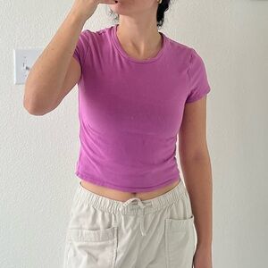 Abercrombie & Fitch Magenta Essential Baby Tee